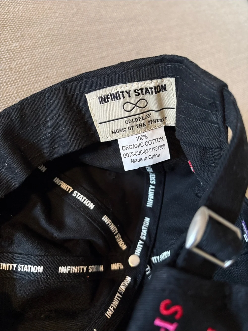 Coldplay Black Cap with multi colored Embroidery